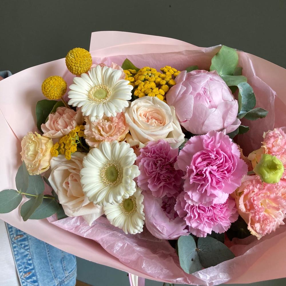 Ягодный тарт - Пионы, герберы, розы