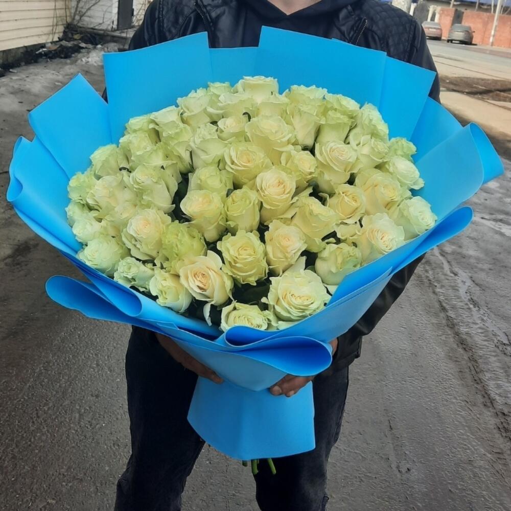 Монобукет белых роз